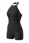 Enterizo Presencia Halter – Azul Petróleo Oscuro