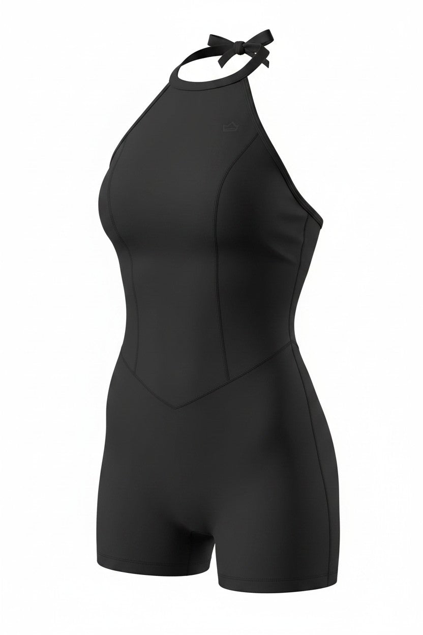 Enterizo Presencia Halter – Azul Petróleo Oscuro