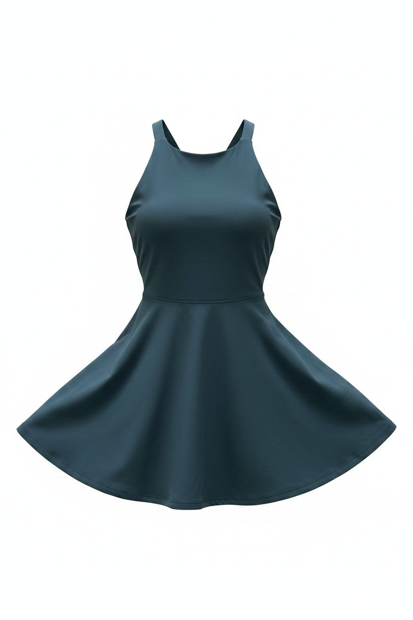 Vestido Movimiento Orgánico – Gris Petróleo