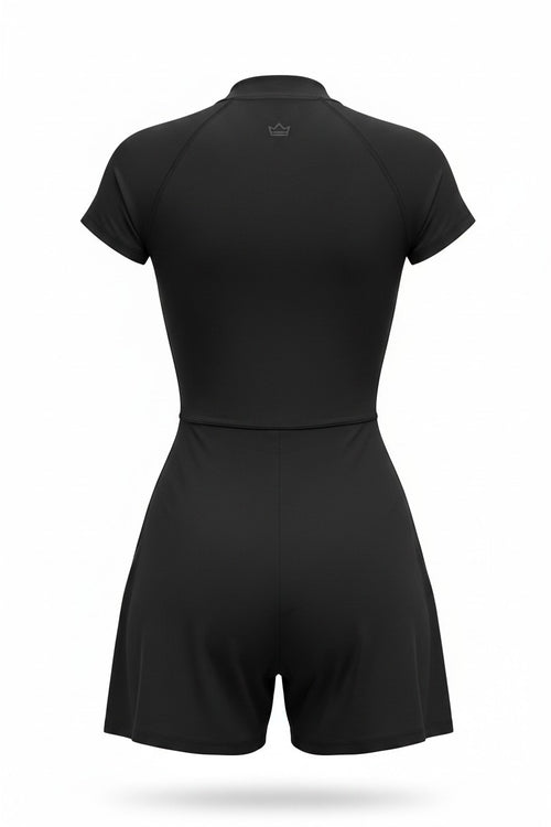 Enterizo Cobertura Estilizada – Negro Absoluto Short