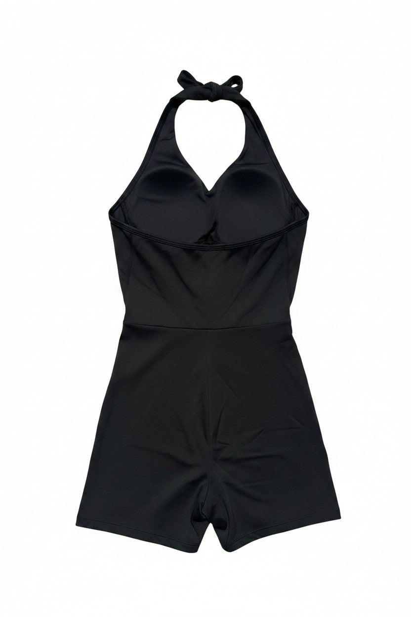 Enterizo Presencia Halter – Azul Petróleo Oscuro